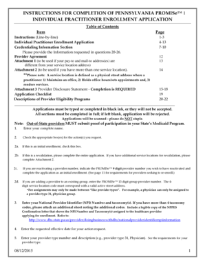 Pennsylvania Individual Practitioner Enrollment Application