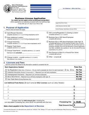 Washington Business License Application