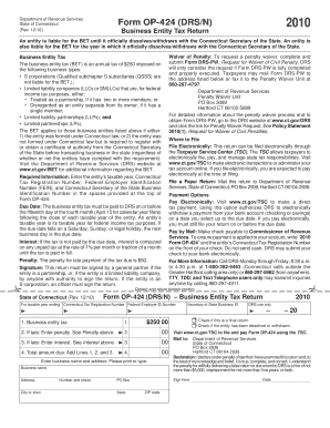 Connecticut Business Entity Tax Return