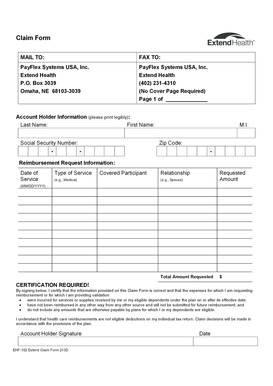 Extend Health Claim Form