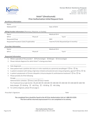 Xolair Prior Authorization Form