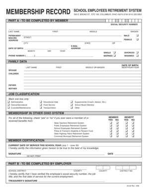 School Employees Retirement System Membership Record