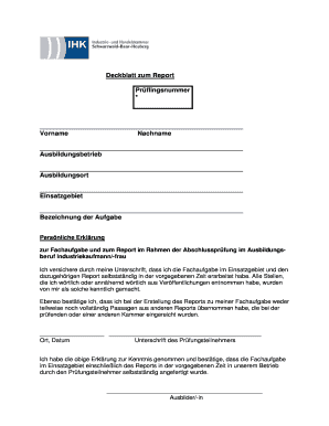 Deckblatt zum Report