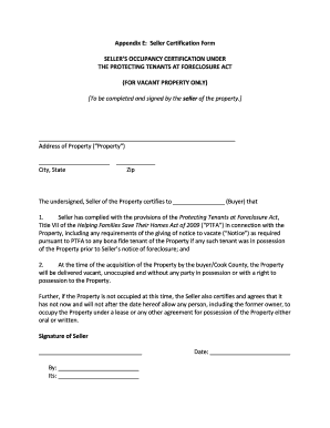 Seller Certification Form