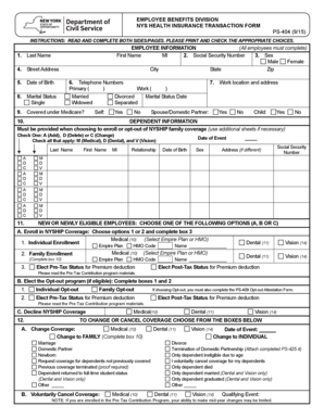 NYS Health Insurance Transaction Form