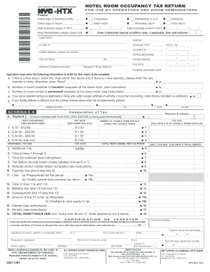New York City Hotel Room Occupancy Tax Return