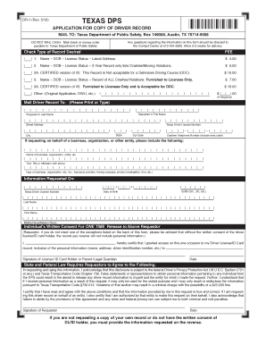 Texas Driver Record Application