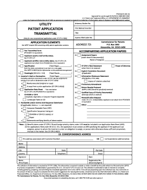 USPTO Utility Patent Application Form