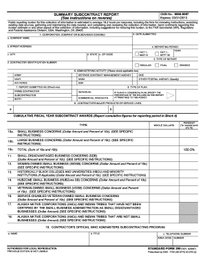 Subcontract Report Form 295