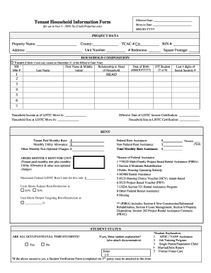 Tenant Household Information Form
