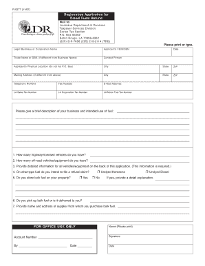 Louisiana Diesel Fuels Refund Registration Application