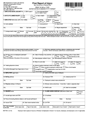 Minnesota Workers' Compensation First Report of Injury
