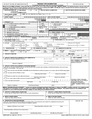 US Military Entrance Processing Station Examination Request Form