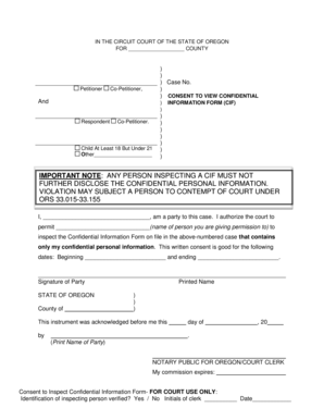 Consent to View Confidential Information Form