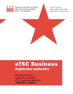 DC eTSC Business Registration Application