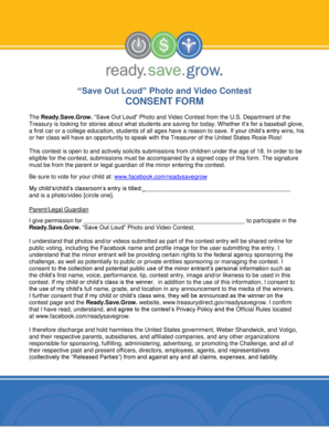 Save Out Loud Photo and Video Contest Consent Form
