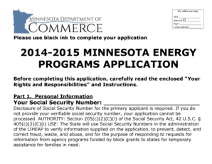2014-2015 Minnesota Energy Programs Application