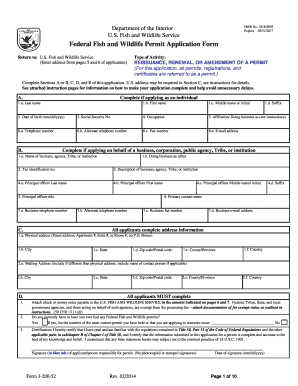 US Fish and Wildlife Permit Application Form