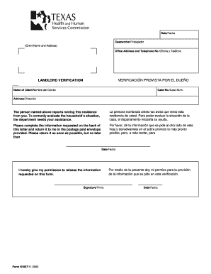 Landlord Verification Form