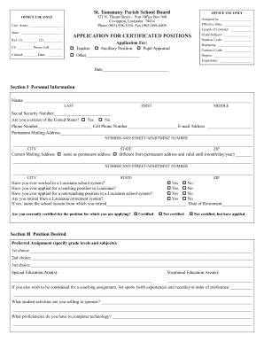 Louisiana Teacher Application Form