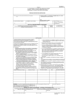HUD Previous Participation Certification