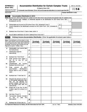Schedule J Accumulation Distribution for Certain Complex Trusts