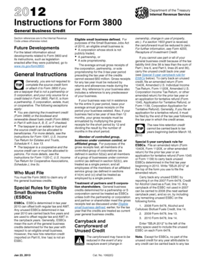 Instructions for Form 3800