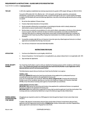 Hawaii Guard Employee Registration Form