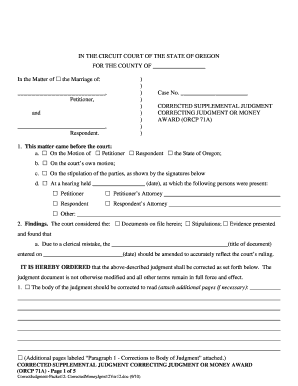Corrected Supplemental Judgment