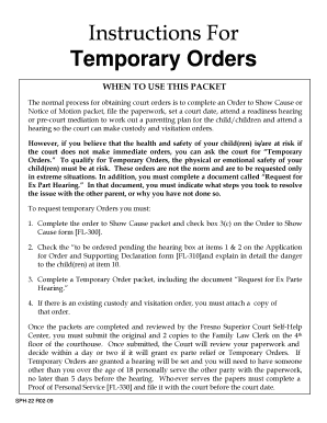 Temporary Orders for Child Custody and Visitation