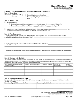 Maryland Contribution Disclosure Form