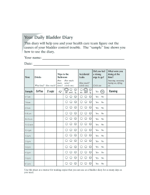 Bladder Control Diary