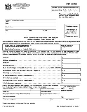 IFTA Quarterly Fuel Use Tax Return
