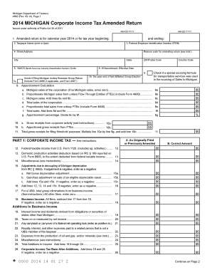 Michigan Corporate Income Tax Amended Return