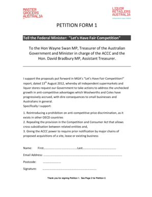 Petition Form 1