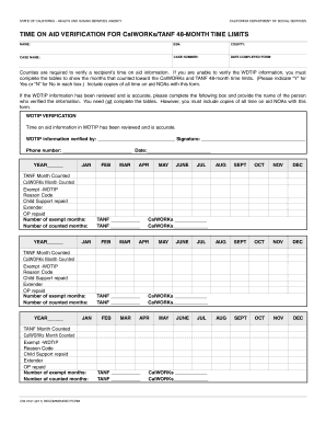 California Time on Aid Verification Form