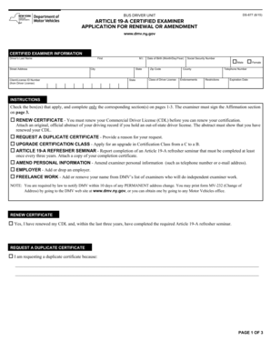 New York Certified Examiner Application