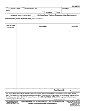 California Conservatorship Net Loss Form