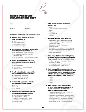 Blood Pressure Measurement Test