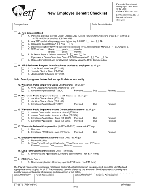 Wisconsin New Employee Benefit Checklist