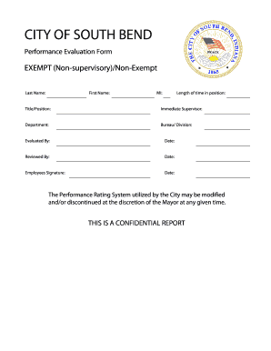 City of South Bend Performance Evaluation Form