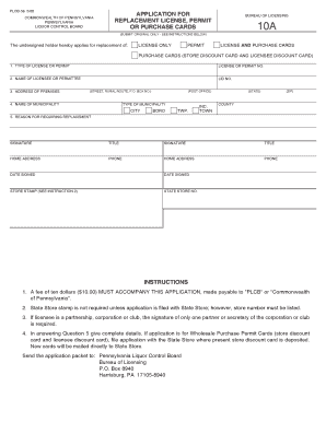 Pennsylvania Replacement License Application