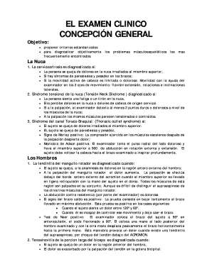 Examen Clinico de Problemas Musculoesqueleticos