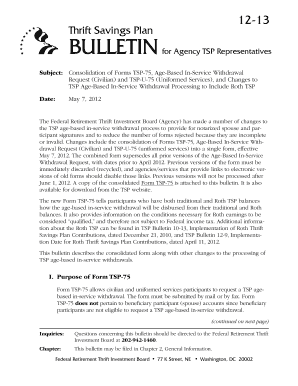 TSP-75 Age-Based In-Service Withdrawal Request