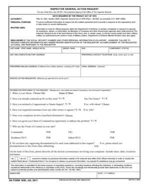 Inspector General Action Request Form