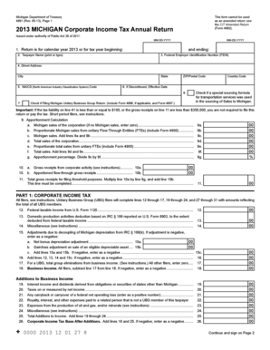 Michigan Corporate Income Tax Annual Return
