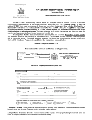RP-5217NYC Real Property Transfer Report