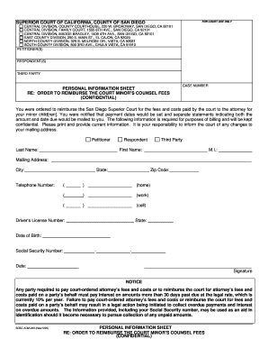 Order to Reimburse Court Minor's Counsel Fees