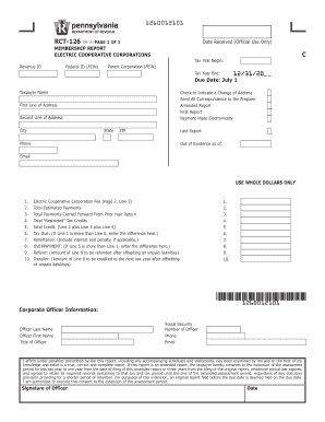 Electric Cooperative Corporation Membership Report