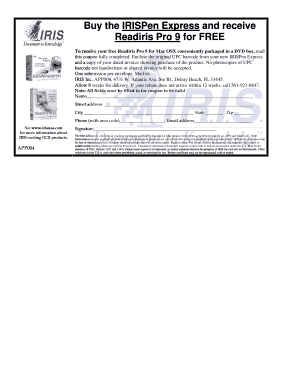 IRISPen Express Rebate Form